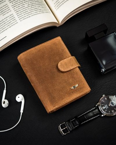 PETERSON modny portfel męski skórzany nubuk RFID na prezent na Arena.pl