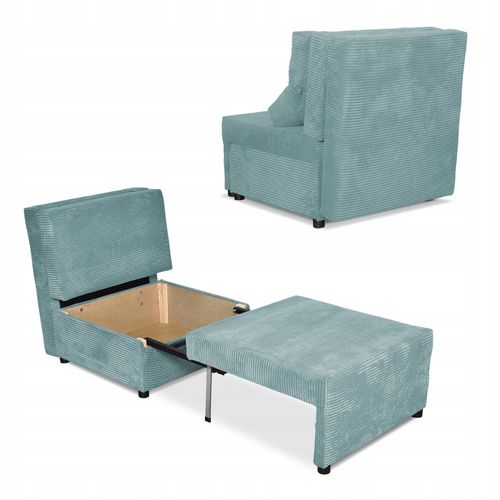 Zestaw KIMO funkcja spania sofa fotele Family Meble turkusowy Anafi sztruks na Arena.pl