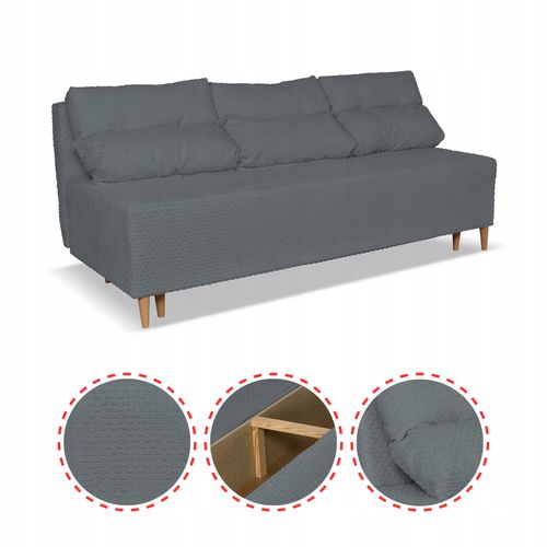 Kanapa sofa KIMO f. spania pojemnik Family Meble Twisster zielona sztruks na Arena.pl