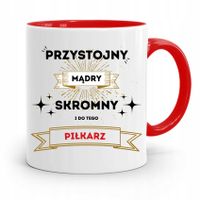 Kubek Czerwony Prezent Dla Przystojnego Piłkarza Z Nadrukiem Ze Zdjęciem