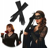 RĘKAWICZKI długie CZARNE strój CZAROWNICY wampirzycy na HALLOWEEN 40