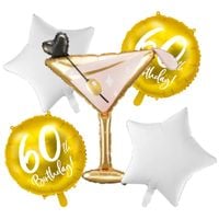 Zestaw balonów na 60 urodziny złote Martini