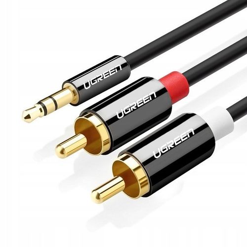 Kabel 1m mini Jack - 2 x RCA cinch chinch UGREEN kabel audio mocny na Arena.pl