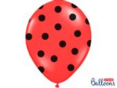 Balony czerwone w czarne kropki 30 cm 3 szt.