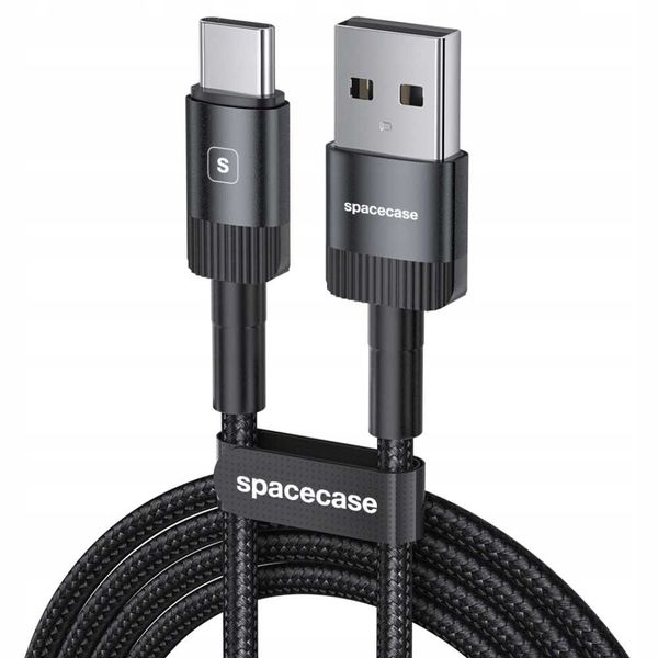 Spacecase Usb-C Cable 2M 2.4A Black zdjęcie 2