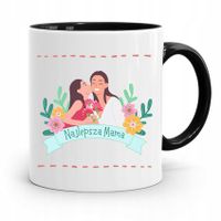 Kubek Czarny Prezent Dla Najlepszej Mamy Matki Z Nadrukiem Ze Zdjęciem