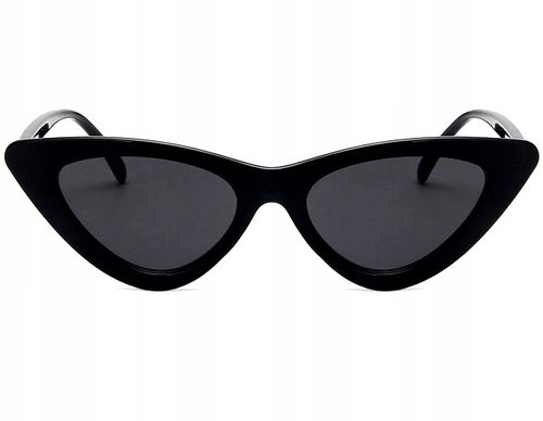 Okulary pilotki KOCIE OKO czarne PROSTOKĄTNE retro Damskie Przeciwsłoneczne na Arena.pl