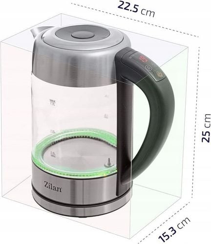 CZAJNIK ELEKTRYCZNY SZKLANY LED Z REGULACJĄ TEMPERATURY 2200W na Arena.pl