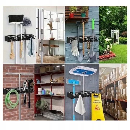 WIESZAK UCHWYT NA ŚCIANĘ ŚCIENNY NA MIOTŁY NARZĘDZIA SZCZOTKI GRABIE na Arena.pl
