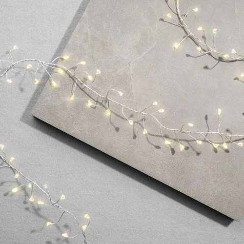 LAMPKI CHOINKOWE 600LED 12m CLUSTER RYŻ - Lampki Drucik BIAŁE CIEPŁE -GĘSTE na Arena.pl