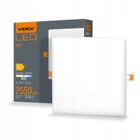2 x Bezramowa biała oprawa sufitowa LED wpuszczana plafon Videx 24W 2550lm