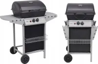 GRILL GAZOWY 5,5KW 2 PALNIKI PIEZO PÓŁKI BOCZNE