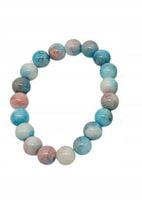 Bransoletka z cieniowanych koralików niebieski, biały, różowy MF32484