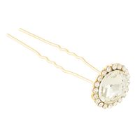 Szpilki do włosów złote z kryształkiem 2 sztuki