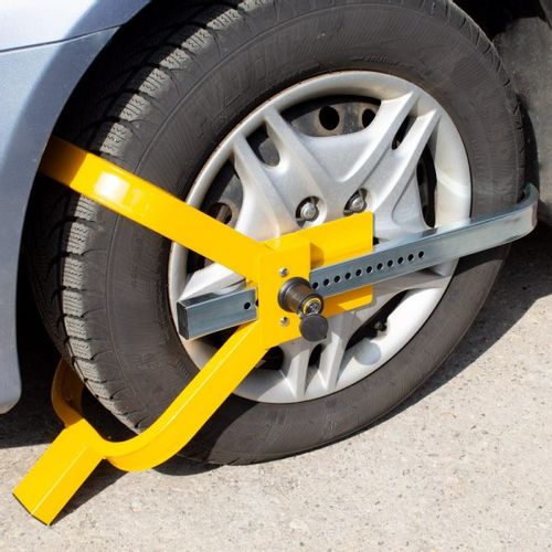 18088 Zabezpieczenie antykradzieżowe na koło blokada żółta stalowa na Arena.pl