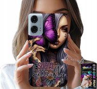 ETUI DO MOTOROLA G24 / G04 - ANTI SOCIAL BUTTERFLY RÓŻOWY MOTYL + FOLIA