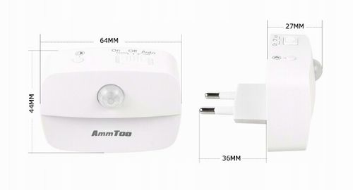 Lampka nocna DO GNIAZDKA LED z czujnikiem 3 TRTBY ŚWIATŁA ruchu kontaktu na Arena.pl