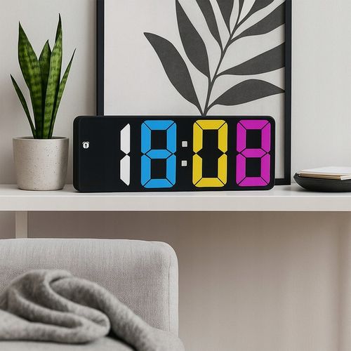 ZEGAR ZEGAREK ELEKTRONICZNY CYFROWY LCD PODŚWIETLANY TEMPERATURA na Arena.pl