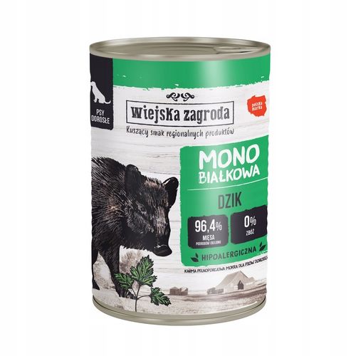 Wiejska Zagroda Karma mokra dla psa Monobiałkowa MIX SMAKÓW 12x 400g na Arena.pl