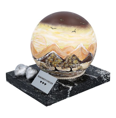 Urna pogrzebowa z motywem zachodzącego słońca Artystyczna urna na prochy na Arena.pl