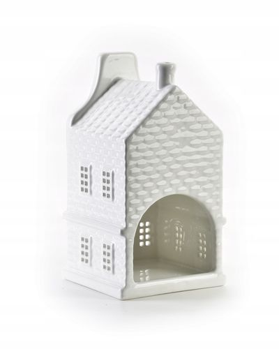 Lampion ceramiczny Hytte domek 19cm - biały na Arena.pl