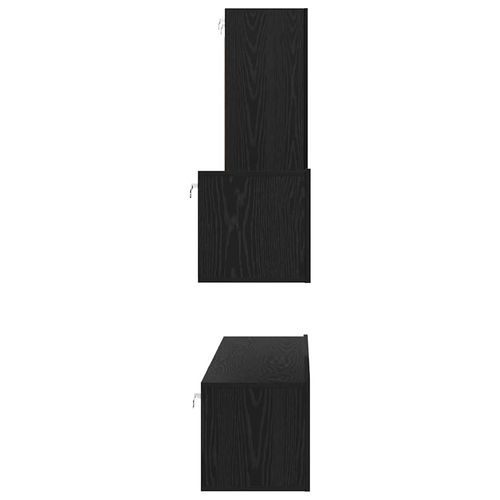 Szafka na Telewizor na Ścianę 4 pcs Czarny dąb 200 x 30 x 30 cm na Arena.pl