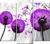 90 80CM OBRAZ T3 ELEM DMUCHAWCE FIOLECIE DRUK ŚCIENNY