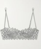 KIKI DE MONTPARNASSE Biustonosz balkonetka z haftowanym tiulem EU70A UK32A