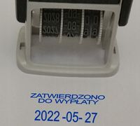 ZATWIERDZONO DO WYPŁATY datownik mały kieszonkowy DATA + TEKST w jednym