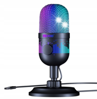 Mikrofon do Komputera Gamingowy Pop-Filter Pojemnościowy USB-Czarny LED B5
