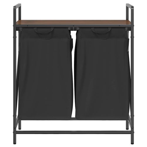 Kosz na pranie 2 przegrody z półką, brązowy dąb na Arena.pl