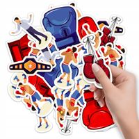 NAKLEJKI NA ZESZYT NALEPKA Z POSTACIAMI SPORT WALKI BOKS WZORY 10SZT