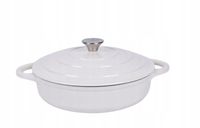 Garnek żeliwny Tierra 28 cm okrągły płytki kremowy 3,5 L  NOIS