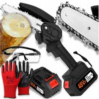 Piła Łańcuchowa Akumulatorowa 6" Do Gałęzi Drewna 2x Aku Mocna Piła Pilarka