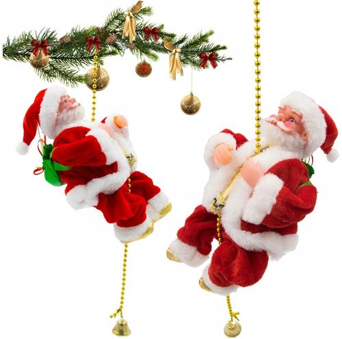 MIKOŁAJ WSPINA SIE NA LINIE 1M WSPINAJĄCY SIĘ NA CHOINKĘ KOMIN OKNO BATERIE na Arena.pl