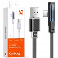 Kabel USB-C Mcdodo CA-3423 90° 1.8m 6A 100W Szybkie Ładowanie Czarny