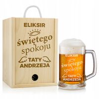 KUFEL w drewnianej SKRZYNCE z grawerem prezent dla TATY dzień ojca