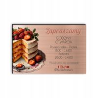 Tabliczka dibond 20x15cm godziny otwarcia cukiernia twoja nazwa nadruk uv