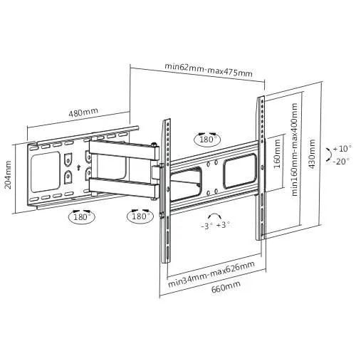 Uchwyt do telewizora 37-70" Cabletech UCH0129 na Arena.pl