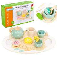 DREWNINAY ZESTAW DO HERBATY DLA DZIECI KINDERPLAY AKCESORIA + TACA