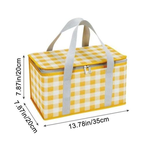 LUNCH BOX termiczna pojemna na jedzenie torba w kratkę duża na Arena.pl