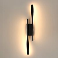 KINKIET SCIENNY WEWNETRZNY DO SYPIALNI LED NOWOCZESNY CZARNY 16W 3000K