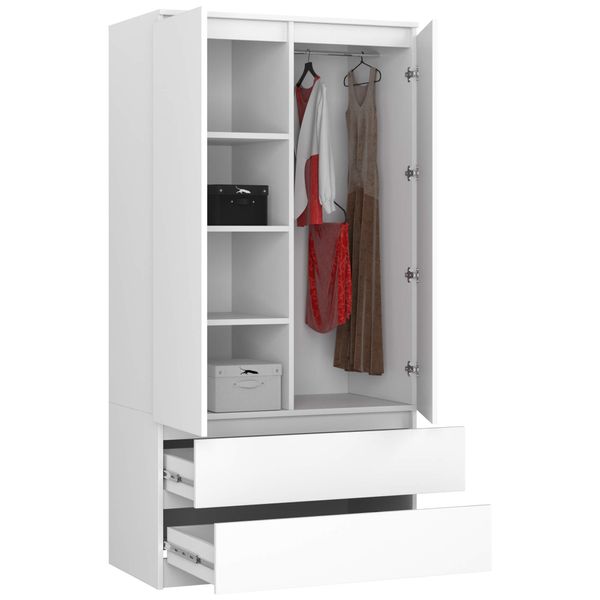 SZAFA S 90 cm 2 DRZWI 2 SZUFLADY BIAŁA zdjęcie 2