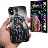 ETUI DO IPHONE XS MAX - RONALDO PIŁKARSKIE WZORY PIŁKA NOŻNA + SZKŁO