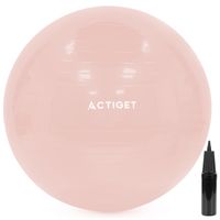 Piłka 65 cm do ćwiczeń pilates, rehabilitacyjnych, stretchingu z pompką, pudrowy róż