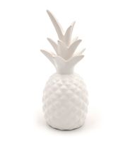 ANANAS CERAMICZNY FIGURKA DEKORACJA GLAMOUR 18 cm biały