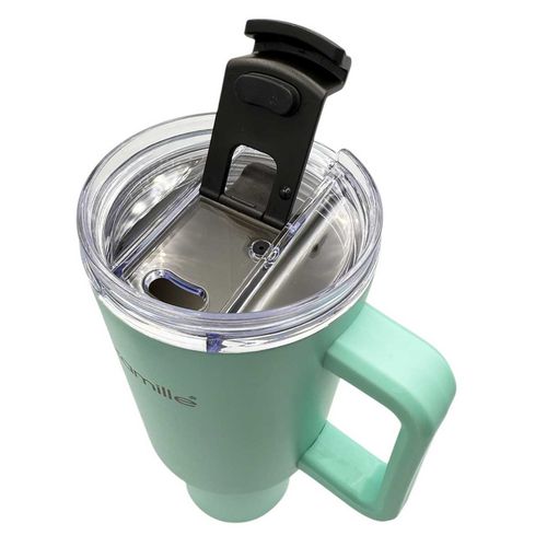 stalowy kubek termiczny termos 1200ml z rączką i słomką km-2175 na Arena.pl