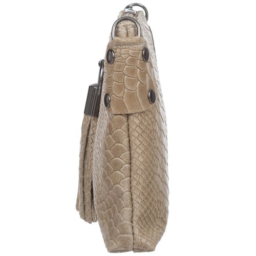 VERA PELLE torebka skórzana listonoszka kroko z paskiem V487 c.beżowa na Arena.pl