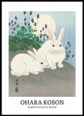 Plakat 50x70cm Design Rabbits, Koson Vintage do Salonu