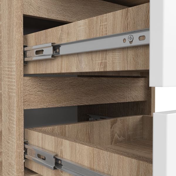 Komoda CL6 40 cm 6 szuflad - dąb sonoma-biała zdjęcie 4